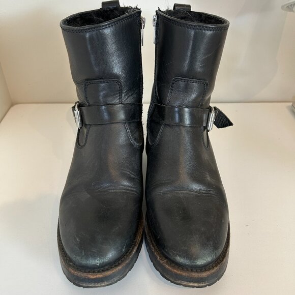 All Saints Leather faux fur lined boots - Picture 2 of 6